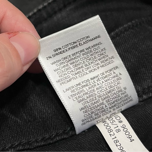 Express Extreme High Rise Black Stretch Denim Mini Skirt Sz 16 Fray Hem - Picture 8 of 8